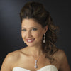 Gold Clear Round & Teardrop CZ Crystal Bridal Wedding Necklace 8623 & Bridal Wedding Earrings 8676 Bridal Wedding Jewelry Set