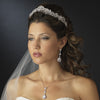 Gold Clear Round & Teardrop CZ Crystal Bridal Wedding Necklace 8623 & Bridal Wedding Earrings 8676 Bridal Wedding Jewelry Set