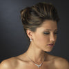 Silver Clear CZ Tear Drop Bridal Wedding Earrings 9951