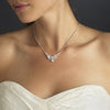 Butterfly Drop CZ Bridal Wedding Necklace N 9951