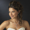 Silver Clear CZ & Swarovski Crystal Drop Bridal Wedding Necklace 9953