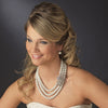 Silver Hematite Bridal Wedding Necklace Earring Set 12508