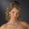 Silver Clear Cubic Zirconia Bridal Wedding Necklace Earring Set 1273