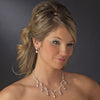 Silver Smoked Black Diamond Bridal Wedding Necklace Earring Set 71562