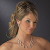 Silver Clear Bridal Wedding Necklace Earring Set 71562