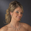 Gold Light Brown Bridal Wedding Necklace Earring Set 71562