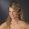 White Bridal Wedding Necklace Earring Set 7243