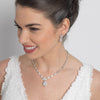 Rhodium Clear Marquise & Teardrop CZ Crystal Bridal Wedding Jewelry Set 82070