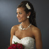 Sweet Ivory Floral Bridal Wedding Hair Comb w/ Freshwater Pearls & Clear Rhinestones 8278