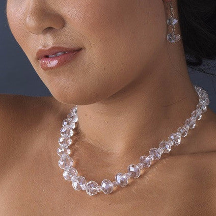 Bridal Wedding Necklace Earring Set 1017 Black