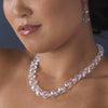 Bridal Wedding Necklace Earring Set NE 1017 Silver Clear