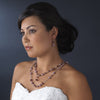 Bridal Wedding Necklace Earring Set 1040 Silver Tan