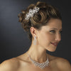 Silver Clear Statement Bridal Wedding Jewelry Set 71338
