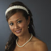 Bridal Wedding Necklace Earring Set 10912 Silver Ivory/White