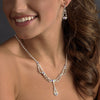 Silver AB Rhinestone Bridal Wedding Jewelry Set NE 1093