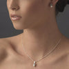 * Bridal Wedding Necklace Earring Set 110 Silver White