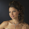 Silver Clear & Red Rhinestone Bridal Wedding Jewelry Set 12054