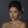 Silver CZ Bridal Wedding Necklace & Earring Set 1284