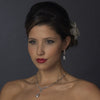 Silver Clear CZ Bridal Wedding Necklace & Earring Set 1292