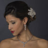 Silver Clear CZ Bridal Wedding Necklace & Earring Set 1296