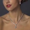 Silver Clear CZ Bridal Wedding Necklace & Earring Set 1308