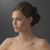 Bridal Wedding Necklace Earring Set NE 138 Silver White