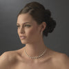 Bridal Wedding Necklace Earring Set NE 138 Silver White