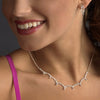 * Stunning Silver AB Crystal Accent Bridal Wedding Jewelry Set NE 325