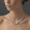 Stunning Silver Clear Rhinestone Bridal Wedding Necklace & Earring Set 355