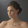 Stunning Silver Clear Rhinestone Bridal Wedding Necklace & Earring Set 355