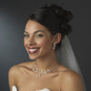 Beautiful Floral Silver Bridal Wedding Jewelry Set NE 363