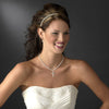 Bridal Wedding Necklace Earring Set 407 Silver White