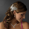Silver AB Rhinestone Butterfly Bridal Wedding Hair Barrette 5090