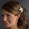 Silver Pearl Flower Bridal Wedding Elastic 8298