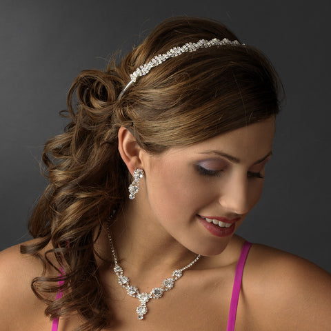 Headpiece 218 Bridal Wedding Hair Comb Silver Clear