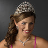 Royal Sweet 15 Quinceanera Silver Headpiece Covered in Clear & Light Blue Rhinestones 251