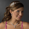 Pink Crystal Bridal Wedding Tiara Bridal Wedding Headband with Side Ornament HP 8101