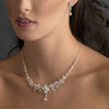 Silver Clear Bridal Wedding Necklace Earring Set 5461