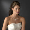 Silver Clear Bridal Wedding Necklace Earring Set 5461