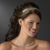 Stunning Silver Clear Rhinestone Bridal Wedding Necklace Earring Set 70654