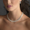 Bridal Wedding Necklace Earring Set 71400 Silver White