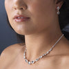 Bridal Wedding Necklace Earring Set 71582 Silver Clear