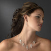 Bridal Wedding Necklace Earring Set 71682 Silver Clear