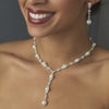 Bridal Wedding Necklace Earring Set 71685 Silver White