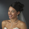 Bridal Wedding Necklace Earring Set 71685 Silver White