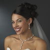 Bridal Wedding Necklace Earring Set 71685 Silver White