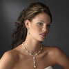 Bridal Wedding Necklace Earring Set 71685 Silver White