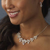 Rose Gold Clear CZ Crystal Bridal Wedding Jewelry Set 71746