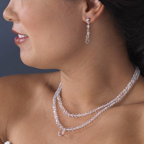 Layered Swavorski Crystal Bridal Wedding Jewelry Set NE 7199