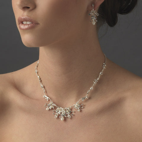 Beautiful Bridal Wedding Necklace Earring Set NE 7204